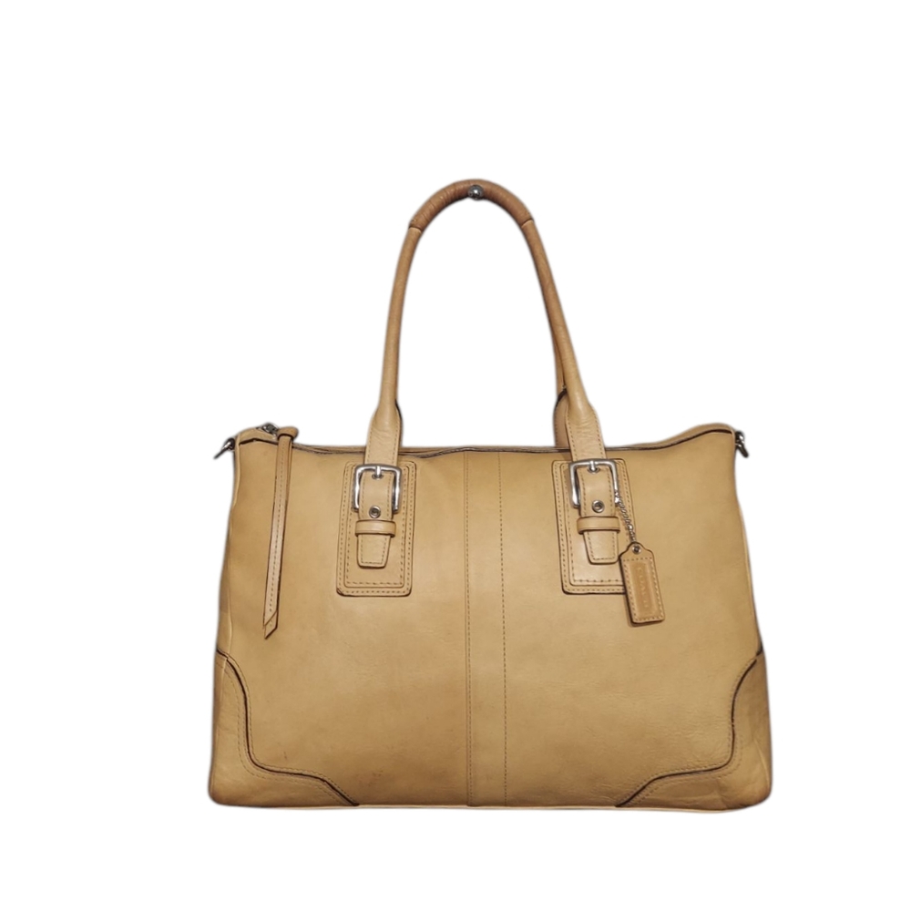 Vintage Coach Y2K Hamptons Camel Leather Shoulder Bag Very Good  Cond No. F13811
